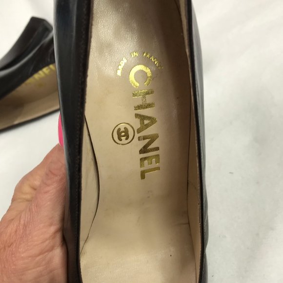 Auc Chanel Vintage CC Logo Brown heels - Picture 4 of 13